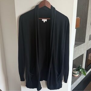 Aritzia black cardigan. Wilfred silk cashmere blend with shawl collar, XXS